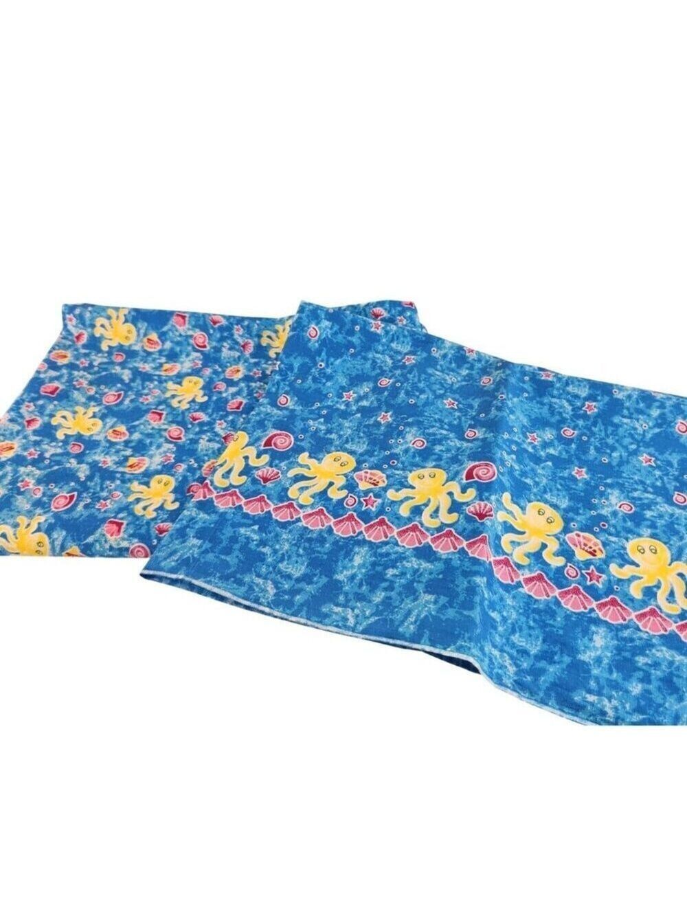 Ocean Octopus Sea Life Cotton Fabric  With Coordinating Border Fabric over 4 yd
